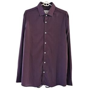Mizzen + Main Leeward Collection Large Trim Fit Button Down Men’s Shirt Purple